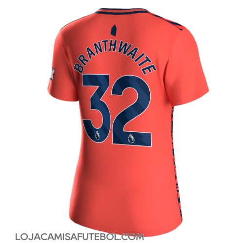 Camisa de Futebol Everton Jarrad Branthwaite #32 Equipamento Secundário Mulheres 2023-24 Manga Curta